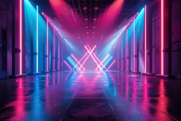 Fototapeta premium Neon Lights Stage