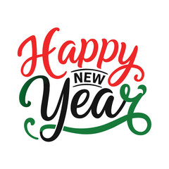 Happy New Year Lettering Vector Illustration | SVG Design & Cut Files for Cricut & Silhouette