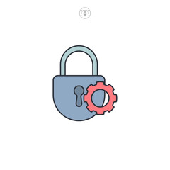 Privacy setting, Lock and gear icon symbol vector illustration isolated on white background