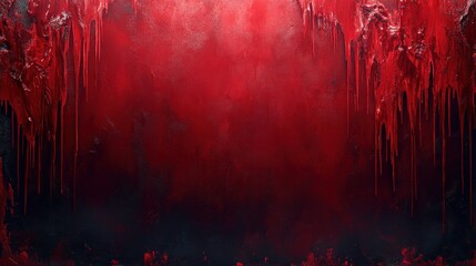 A red splash of paint on a white background