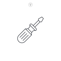 Screwdriver icon symbol vector illustration isolated on white background