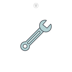 Wrench icon symbol vector illustration isolated on white background