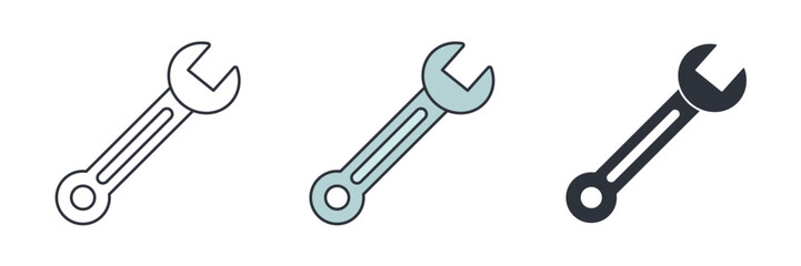 Wrench icon symbol vector illustration isolated on white background