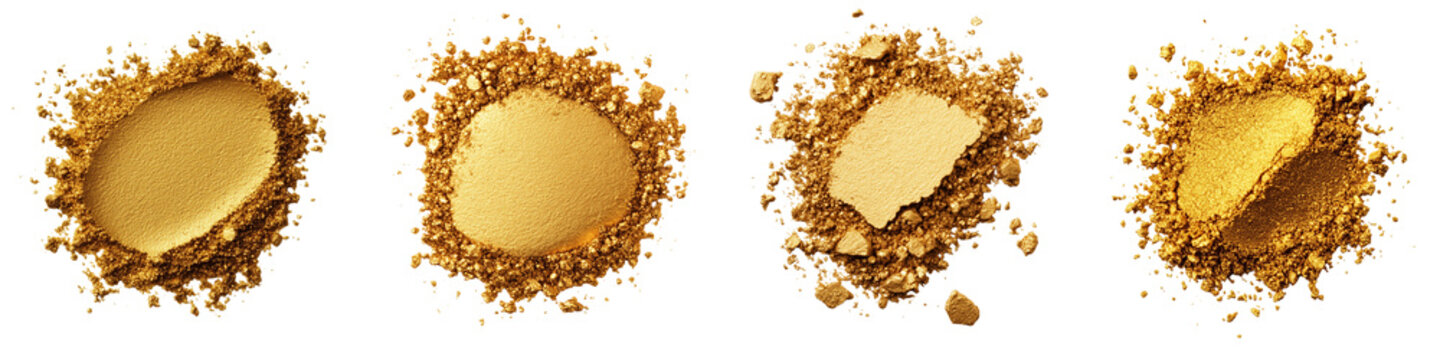 Gold Powder Makeup on Transparent Background
