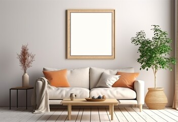modern living room with pink sofa ,interior wall mockup wall tones with pastel pink colour ,with plants,mockup big frame of wall ,3d rending