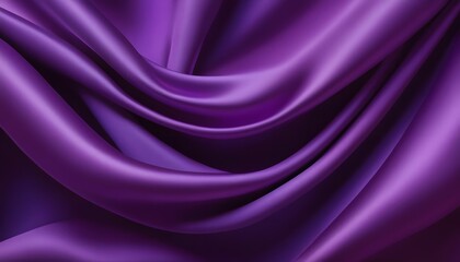 Fototapeta premium Abstract purple gradient background with layers of silk folded drapery. Wavy purple fabric texture with rich folds and depth
