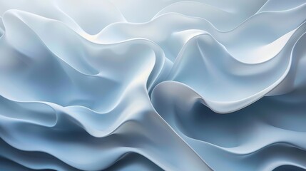 Obraz premium Abstract wavy texture in soft blue tones, creating a serene and tranquil atmosphere ideal for backgrounds and designs.