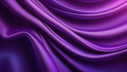 Fototapeta premium Abstract purple gradient background with layers of silk folded drapery. Wavy purple fabric texture with rich folds and depth
