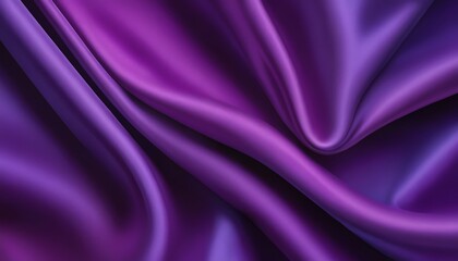 Fototapeta premium Abstract purple gradient background with layers of silk folded drapery. Wavy purple fabric texture with rich folds and depth