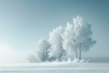 Obraz premium Winter Wonderland with Frosted Trees