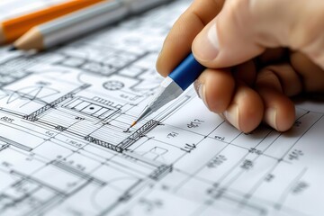 Architect drawing plans for a new building