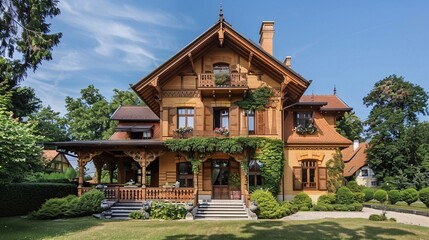 Obraz premium Real estate investment in a beautifully preserved classic house
