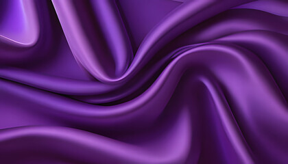 Obraz premium Abstract purple gradient background with layers of silk folded drapery. Wavy purple fabric texture with rich folds and depth