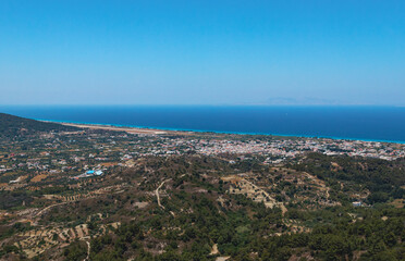 Beautiful view of the sea from the village of Filerimos.