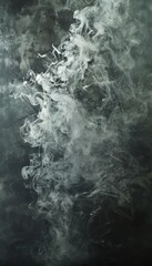 A captivating swirl of smoke against a dark background, creating an intriguing visual effect ideal for artistic designs.