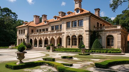 Fototapeta premium Historic mansion with classic architecture and luxurious features