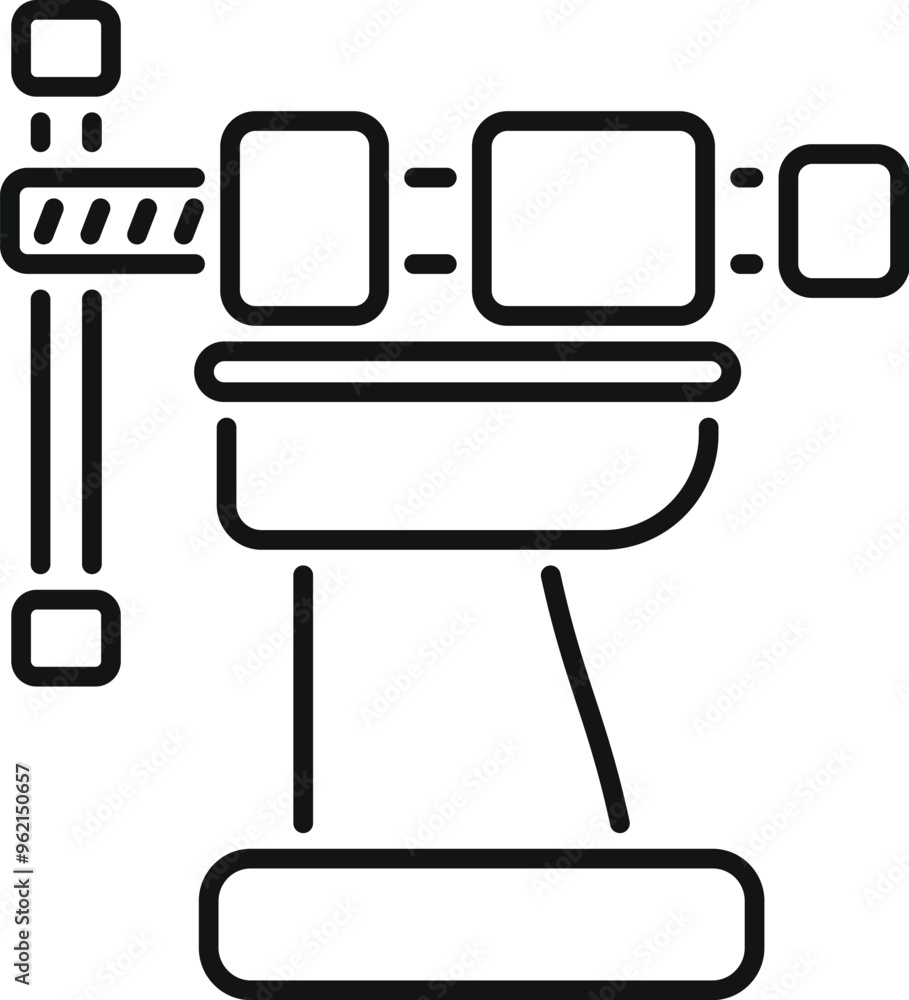 Poster this icon represents a smart factory machine processing data in a manufacturing setting