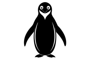 Penguin Silhouette, Marine Wildlife, Vector Illustration, Animal Clipart, Cute Penguin Design