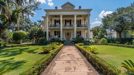 Naklejka premium Real estate investment property featuring a grand historic home