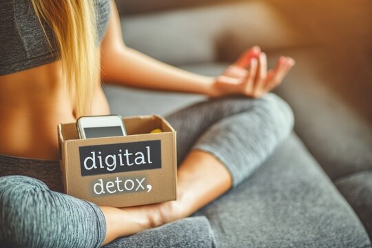 Embracing digital detox during meditation for mindful relaxation and stress relief