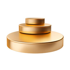 gold round podiums isolated on transparent and white background