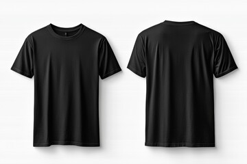 Black Tshirt Mockup Front and Back Isolated created with Generative AI