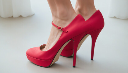 Escarpins rouges chaussures &agrave; talon femme &eacute;l&eacute;gante moderne affaires.