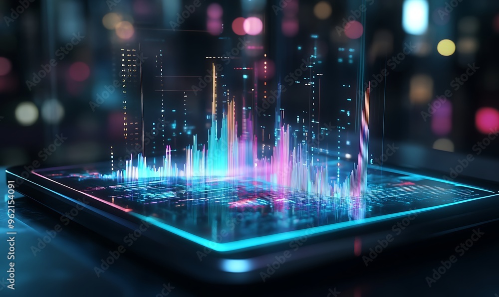 Poster holographic data visualization on a tablet display