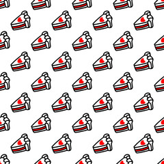 seamless pattern with Cupcakes with hearts.