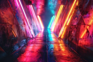 Neon Lights Corridor