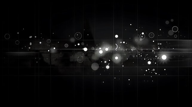 A minimalist scatter plot with only a handful of dots, each placed precisely, and a subtle grid in the background, the dots glowing faintly in a dark environment
