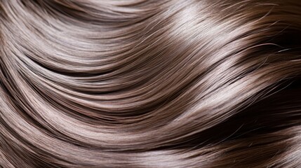 Naklejka premium Close-up of swirling brown hair texture with natural highlights