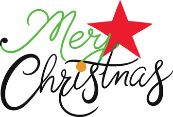 Merry Christmas Vector in Elegant Calligraphy Perfect for Holiday Invitations and Design

