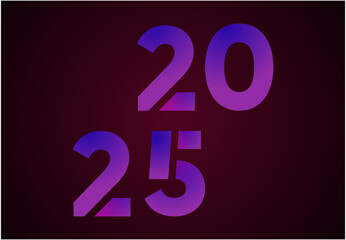 Happy New Year 2024 Design Abstract Purple Logo Symbol Vector Illustration