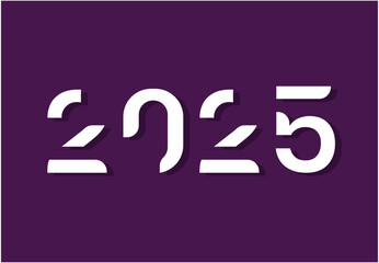 Happy New Year 2024 Abstract Design Logo Symbol Vector Illustration With Purple Background