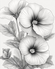 Fototapeta premium Pitunia. flowers for coloring.