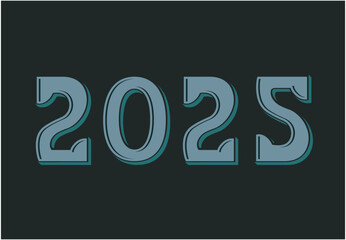 2024 Happy New Year Typography Blue Design Abstract Vector Illustration