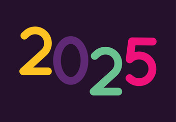 2024 Happy New Year Typography Multicolor Design Abstract Vector Illustration
