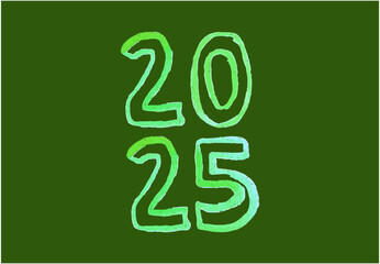 2024 Happy New Year Design Green Abstract Vector Illustration