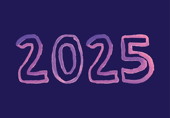 2024 Happy New Year Design Purple Abstract Vector Illustration