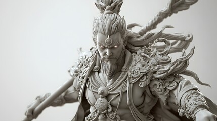 Powerful Chinese Warrior Statue.