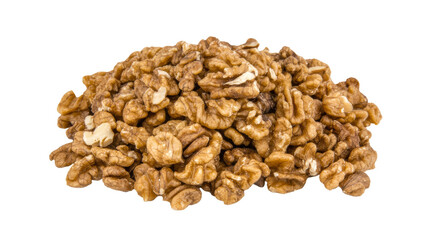 Lots of peeled walnuts, with transparent bottom, cut out