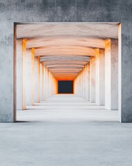 Fototapeta premium Long, dark tunnel with light at the end.