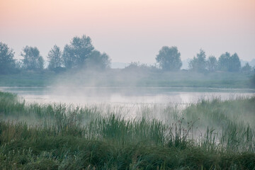 Fototapeta premium morning mist over the river