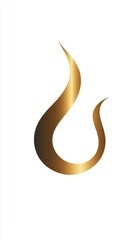 Obraz premium Elegant golden flame silhouette on white background