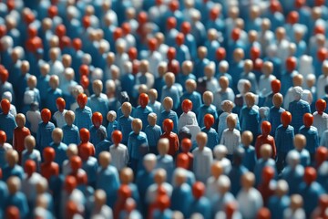 Obraz premium Vibrant crowd of miniature figurines in diverse colors