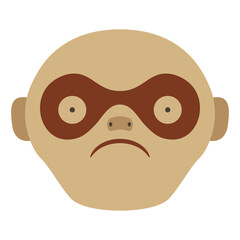 Monkey face. Animal mask. Ethnic design of Moche Indians from ancient Peru. Isolated vector illustration.