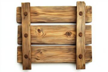 Rustic wooden pallet texture isolated on white background