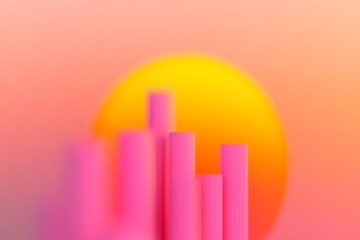 Fototapeta premium An electric night gradient shifting from dark navy blue to neon pink with subtle streaks resembling the glow of city lights at night perfect for dynamic and modern designs