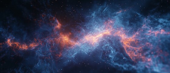 AI-generated data cloud forming glowing patterns in space